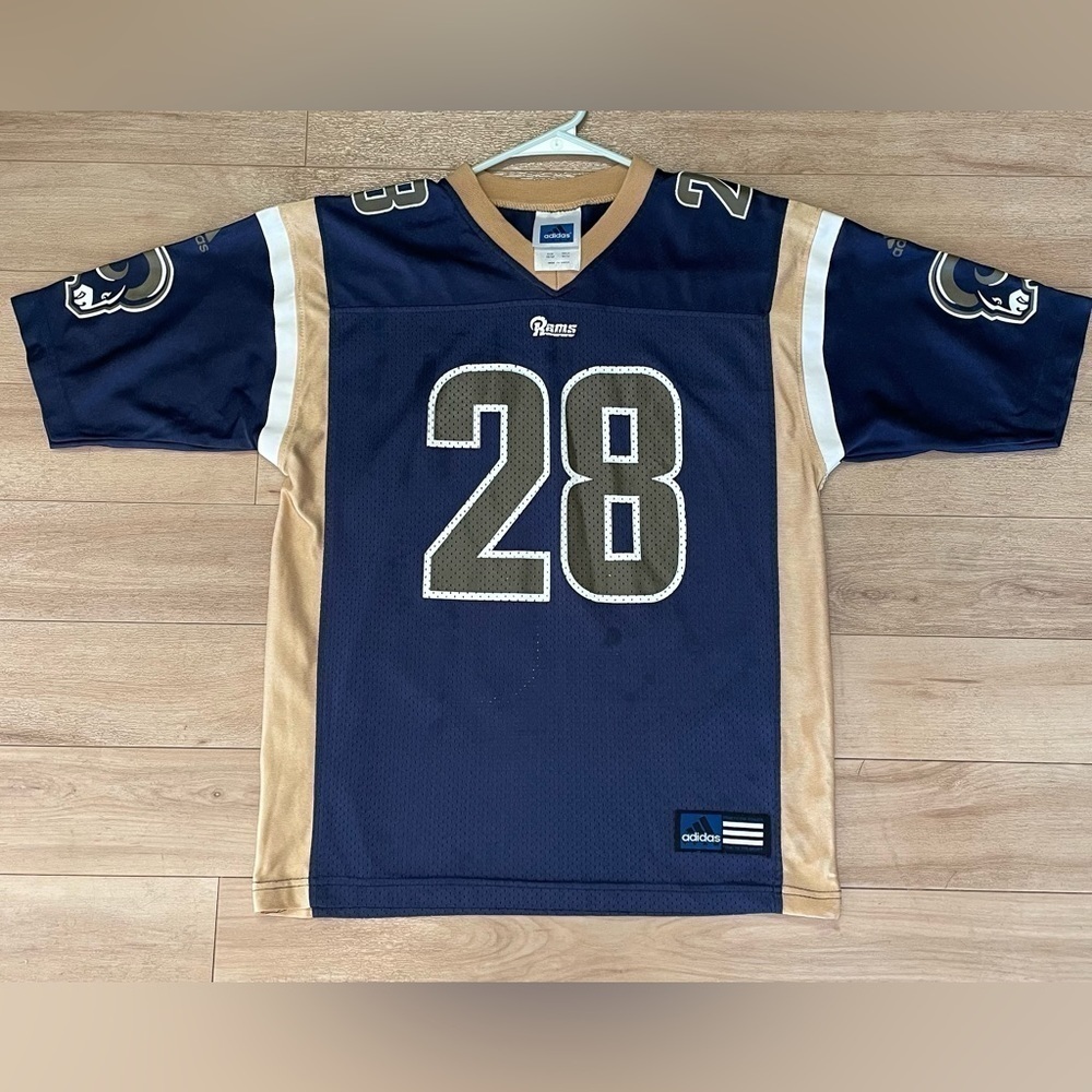 Marshall Faulk St. Louis Rams #28 NFL Adidas Football Jersek Size Large (10-12)